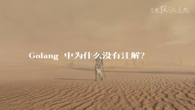 Golang 中为什么没有注解？